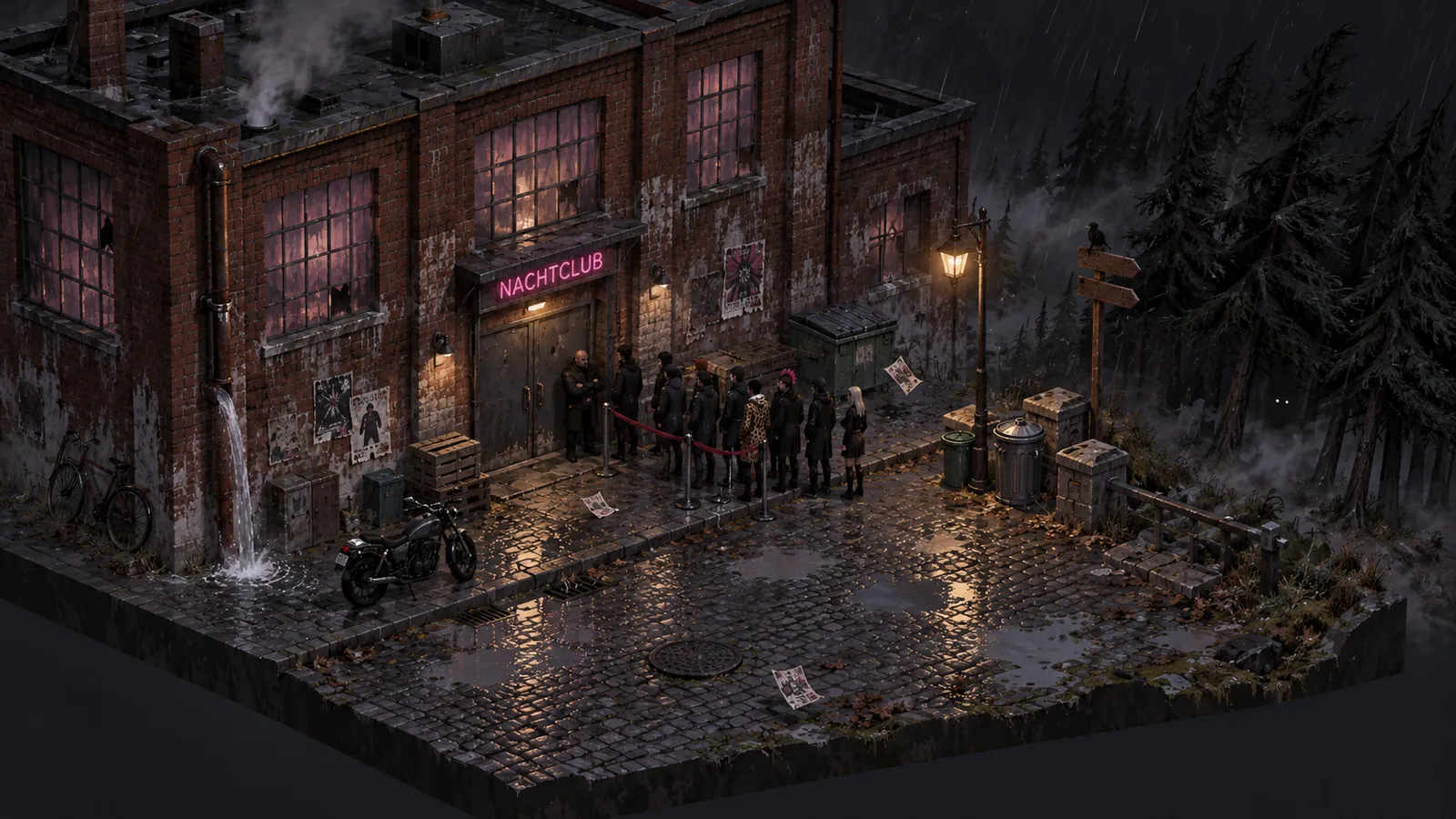 Concept art: the club at night